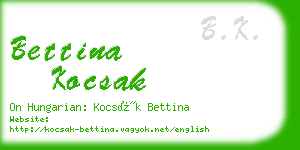 bettina kocsak business card